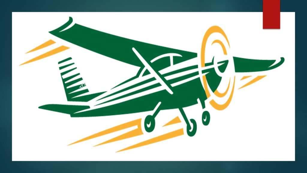 Small airplane parked inside a hangar.