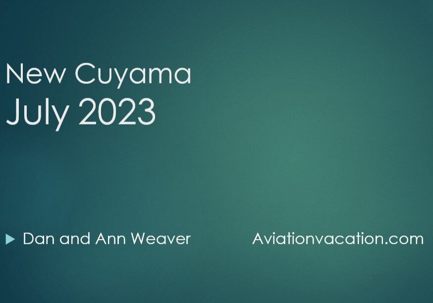 Title slide for a July 2023 aviation presentation by Ann and Ann Weaver.